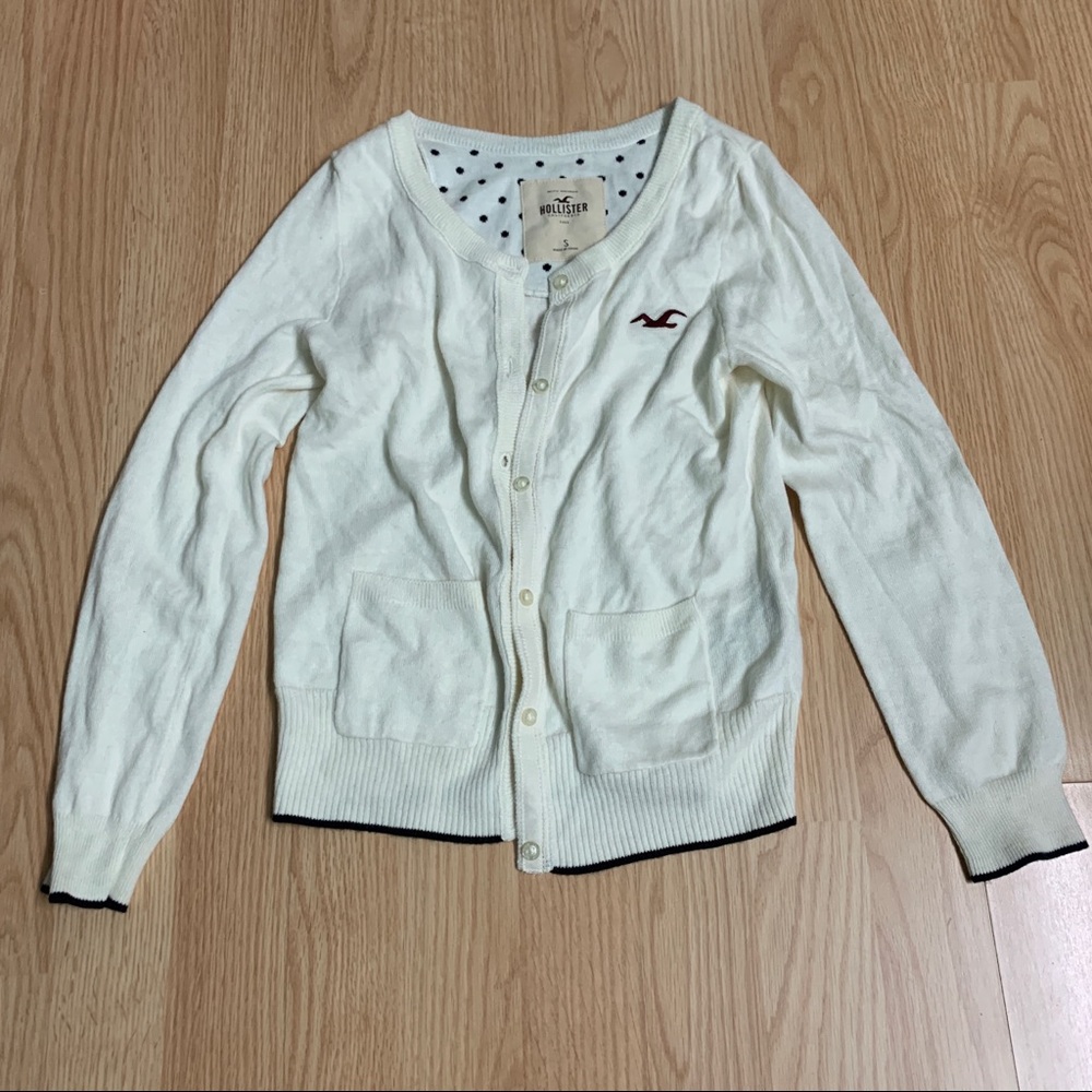 Hollister white cardigan.
